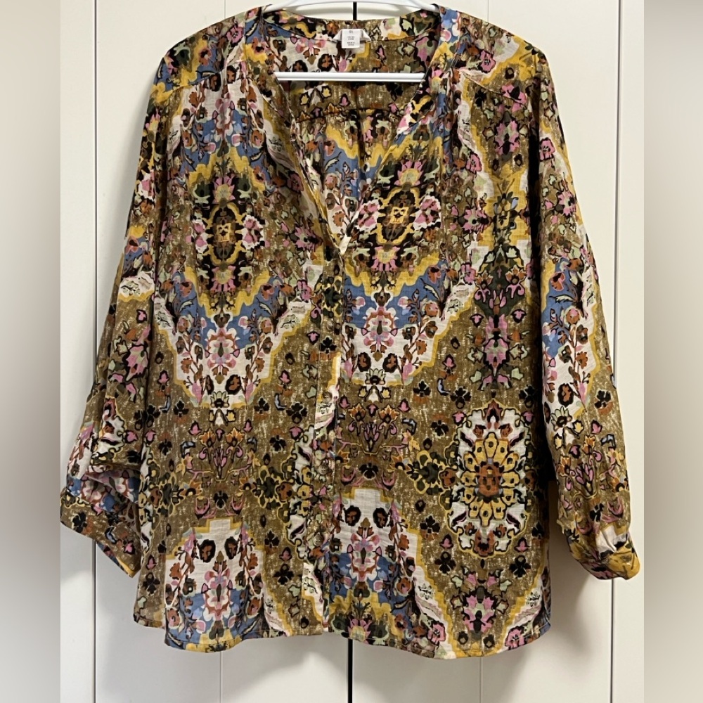 Tribal blouse button down size L